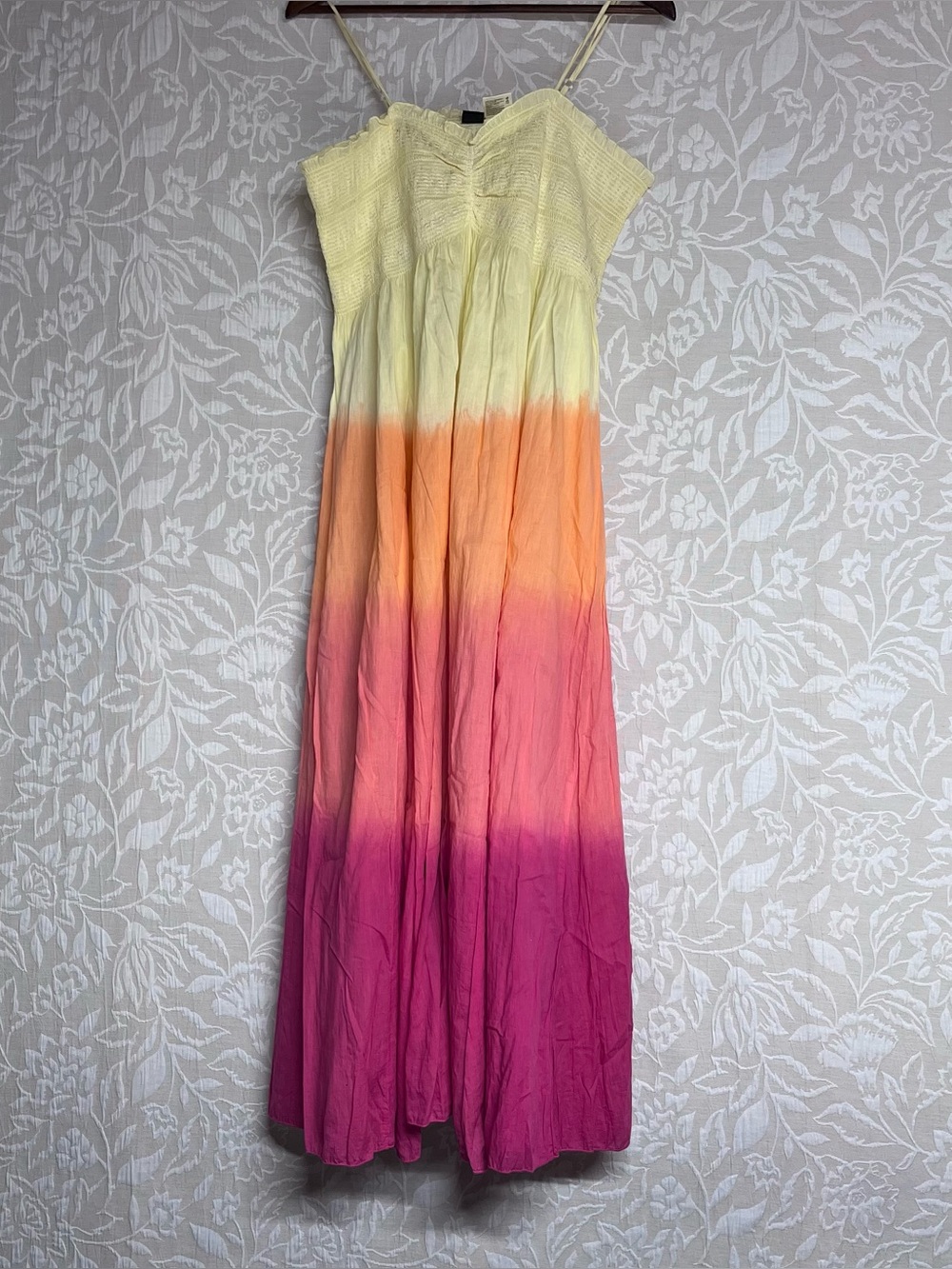 Bila Vintage Y2K Sunset Ombra Ruffle Strapy Maxi Sun Dress Womens XL